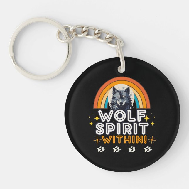 Wolf Spirit Within Keychain (Front)
