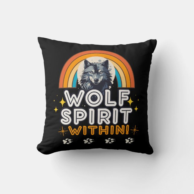 Wolf Spirit Within Throw Pillow (Front)