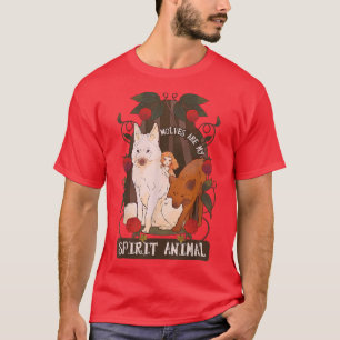 Wolf SpiritAnimal Fairytale Kawaii Anime Girl Cott T-Shirt