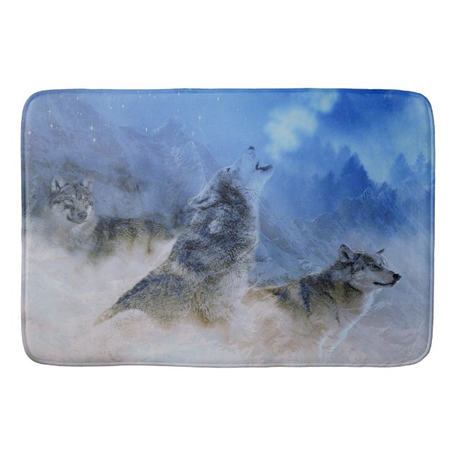 Wolf Spirits Bath Mat (Front)