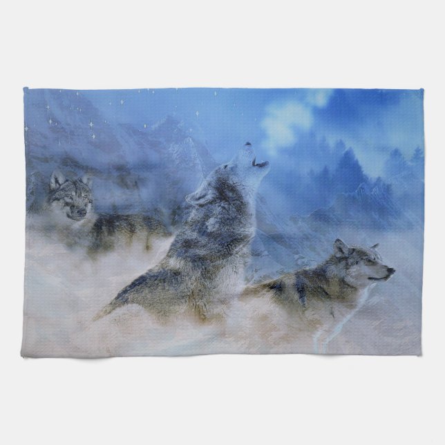 Wolf Spirits Kitchen Towel (Horizontal)