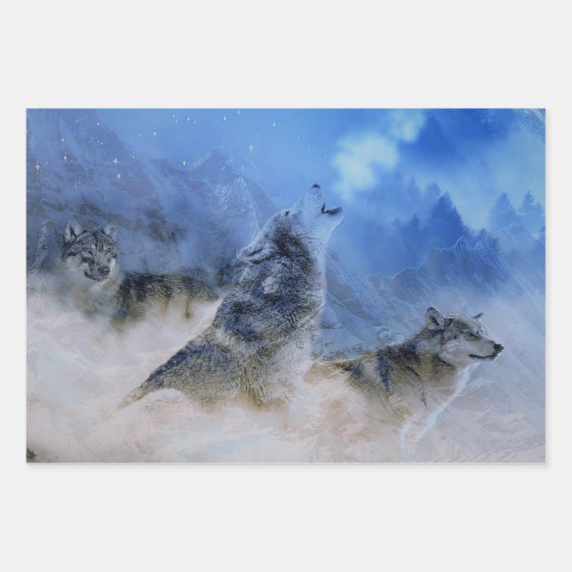 Wolf Spirits Wrapping Paper Sheet (Front)