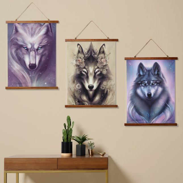 Wolf spirituel accroché à la tapisserie (Asymétrique)
