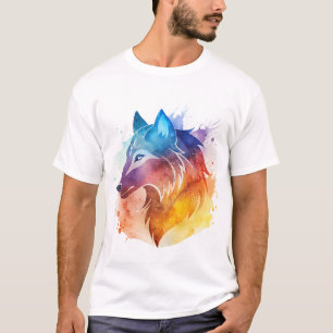 wolf Splash water colour T-Shirt