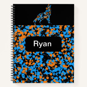 Wolf Splattered Paint Notebook