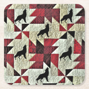 Wolf Square Paper Coaster
