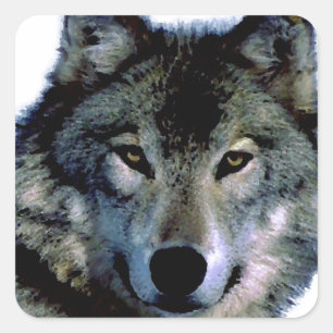 Wolf Square Sticker