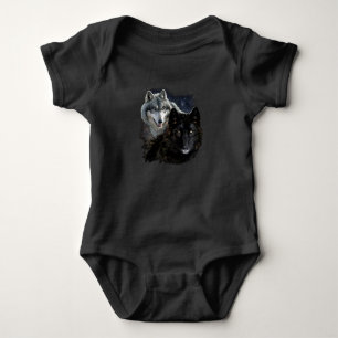 Wolf Star Wolves Wild Moon Stars Loyal Gray Wolf D Baby Bodysuit