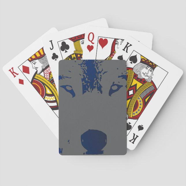 Wolf Stare, Poker Face Playing Cards. Cards (Back)