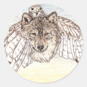 Wolf Stickers Round