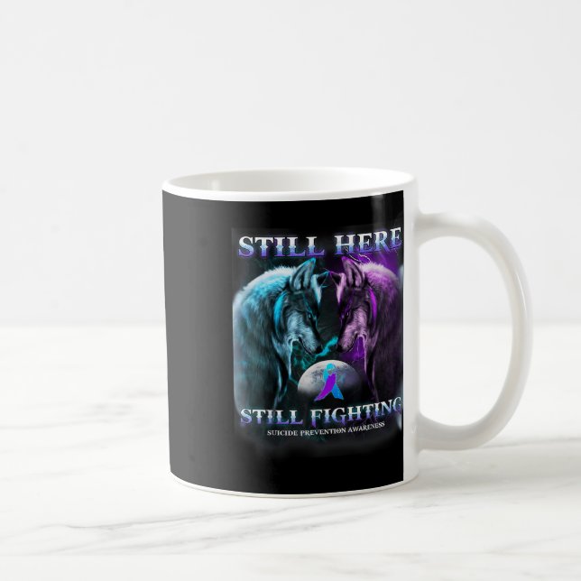 Wolf Still Here Still Fighting Suicide Prevention  Coffee Mug (Right)