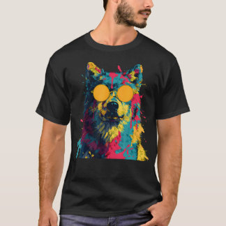 Wolf Sunglasses Animal Wildlife Colourful Wolf T-Shirt