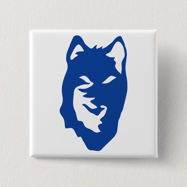 Wolf Symbol 2 Inch Square Button (Front)