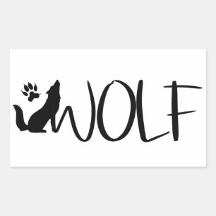 Wolf Text Graphic Logo  Sticker