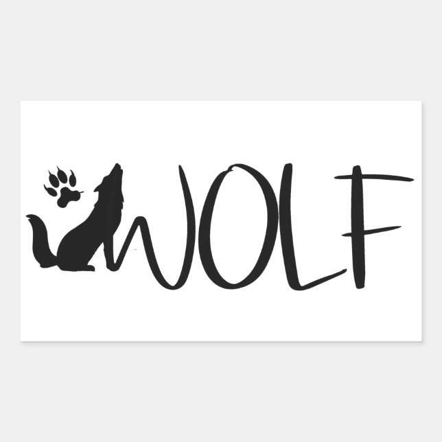 Wolf Text Graphic Logo  Sticker (Front)