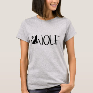 Wolf Text Graphic Logo  T-Shirt