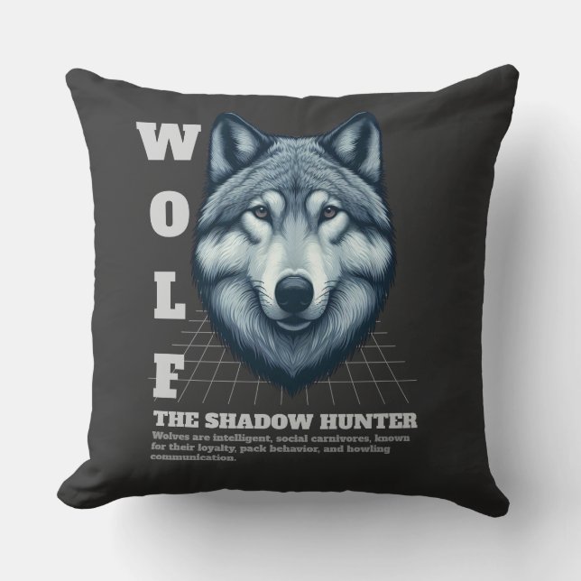 Wolf The Shadow Hunter Throw Pillow (Front)