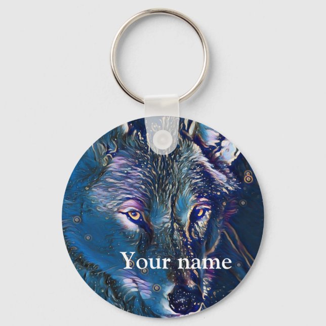 Wolf themed keychain (Front)