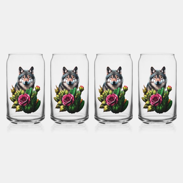 Wolf Three Can Glass (Front)