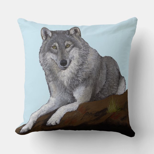 Wolf Throw Pillow (Front)