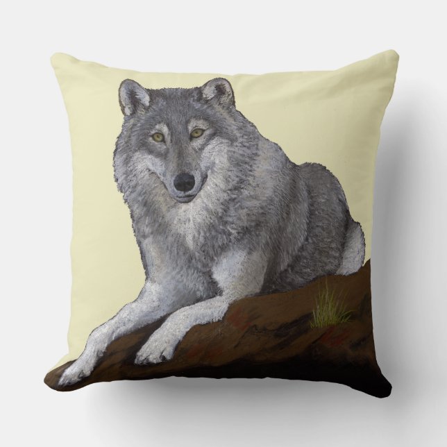 Wolf Throw Pillow (Front)