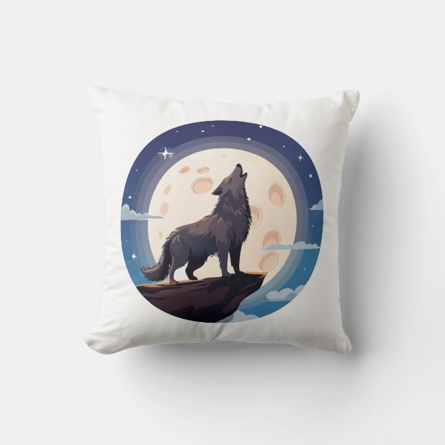 Wolf Throw Pillow (Front)