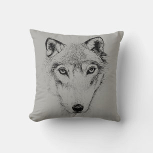 wolf throw pillow