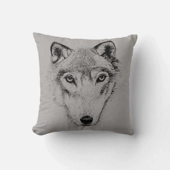 wolf throw pillow (Front)
