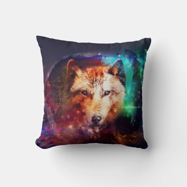 Wolf Throw Pillow (Front)