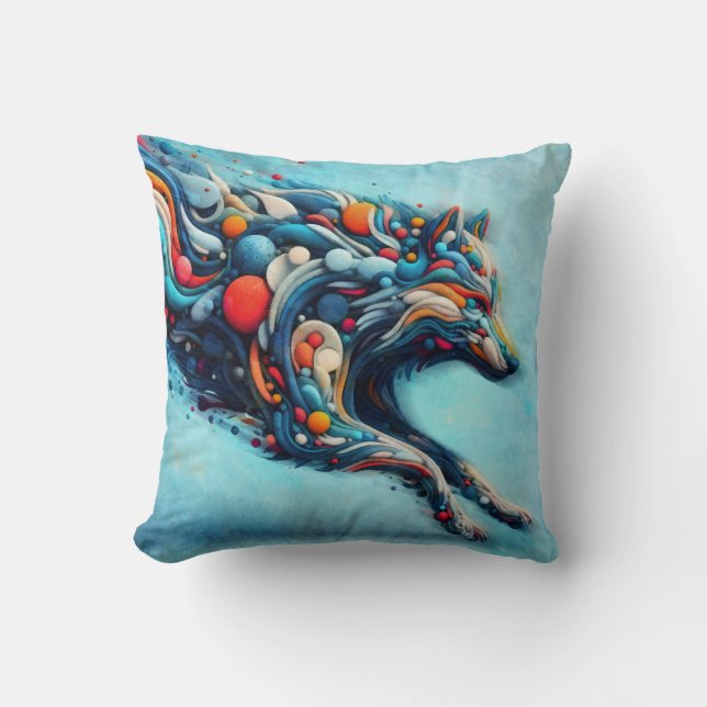 Wolf Throw Pillow (Front)