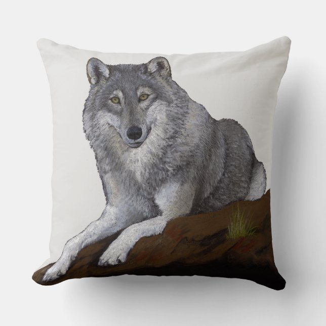 Wolf Throw Pillow (Front)