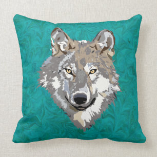 wolf throw pillow