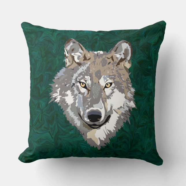 wolf throw pillow (Front)