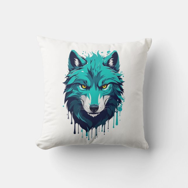 wolf throw pillow (Front)