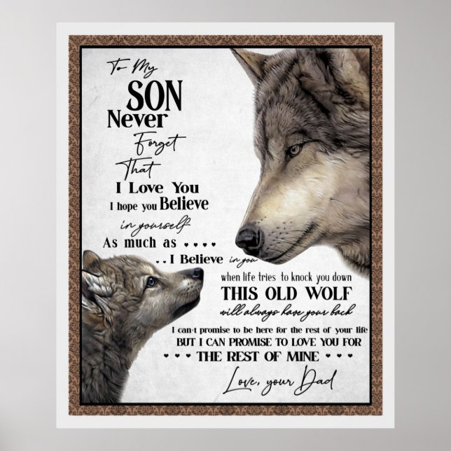Wolf To My Son Never Forget Love Your Dad Gift Poster (Front)