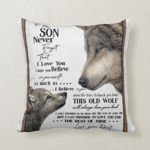 Wolf To My Son Never Forget Love Your Dad Gift Throw Pillow