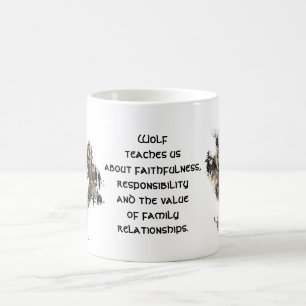 Wolf Totem, Animal Guide Inspirational Grey Wolf Coffee Mug