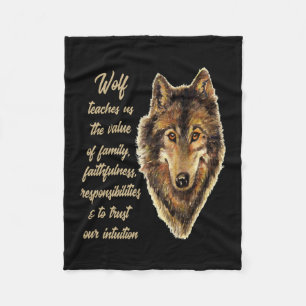 Wolf Totem Animal Spirit Guide Tshirt Fleece Blanket