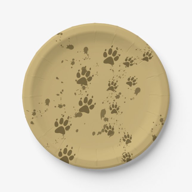 Wolf Tracks Paper Plate (Front)