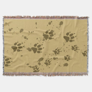 Wolf Tracks Throw Blanket
