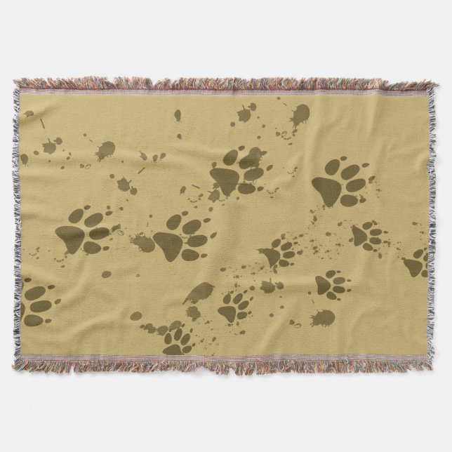 Wolf Tracks Throw Blanket (Front)