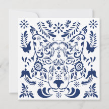 Wolf traditional pattern Post card