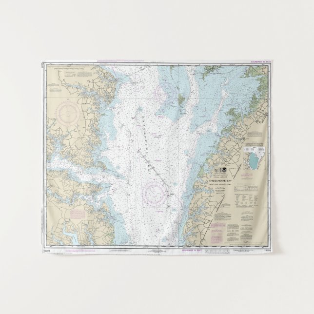 Wolf Trap to Smith Point Nautical Chart Tapestry (Front (Horizontal))