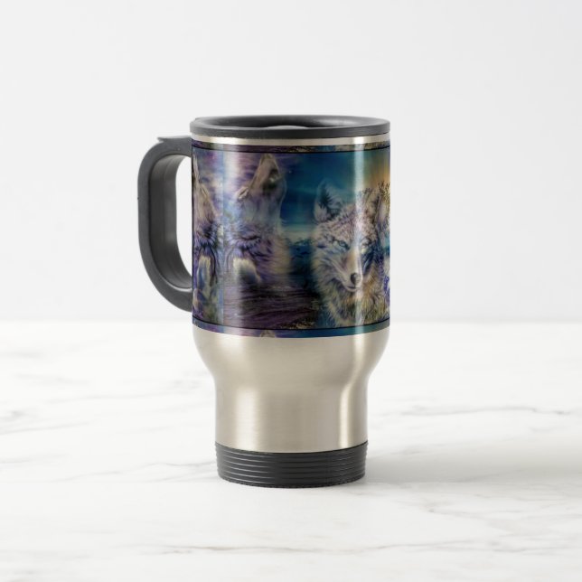Wolf Travel Mug (Front Left)