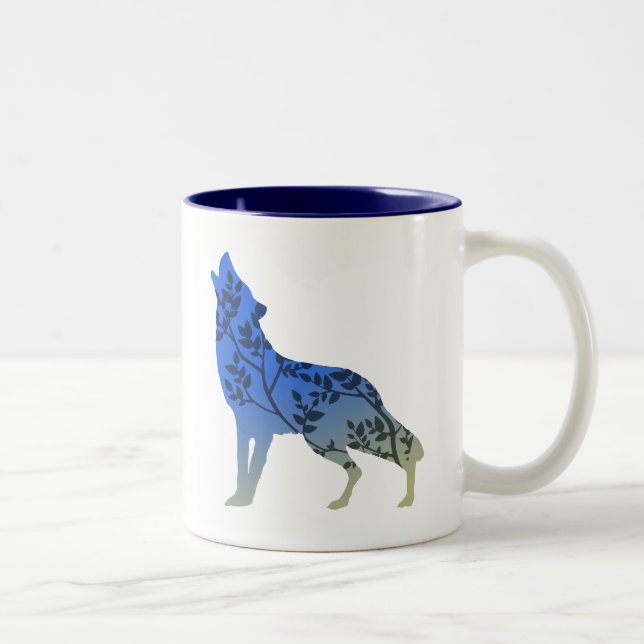 Wolf Tree Two-Tone Coffee Mug (Right)