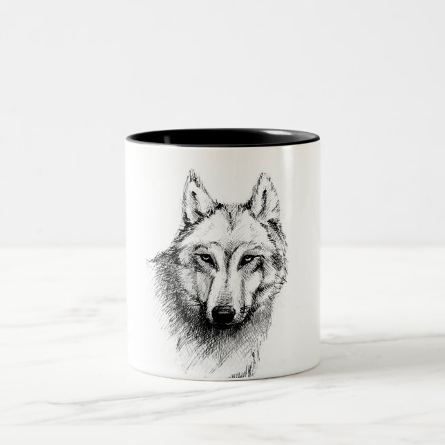 Wolf Two-Tone Coffee Mug (Center)