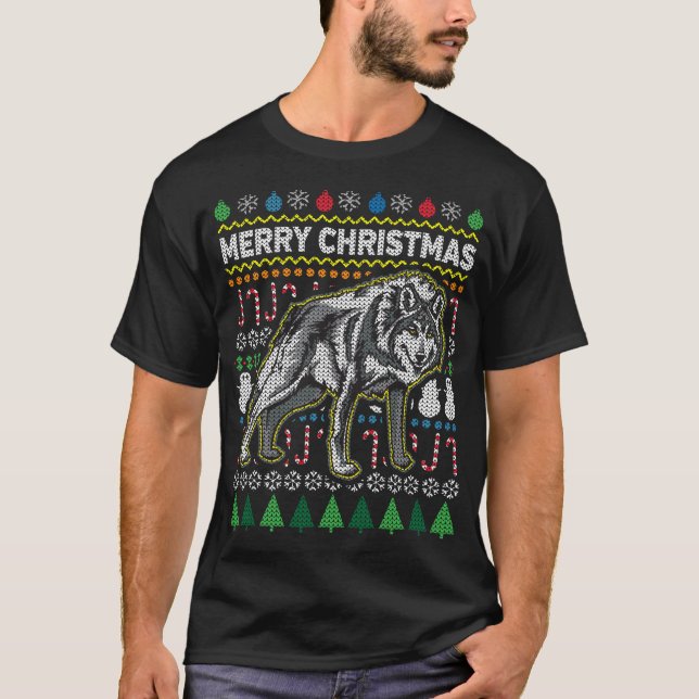 Wolf Ugly Christmas Sweat Wildlife Series (Devant)