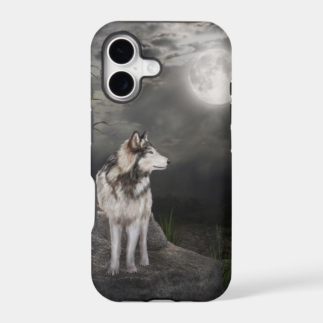 Wolf under a full moon (Back)