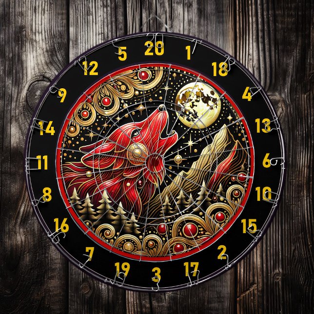 Wolf Under Moonlight Brings Power And Peace Dartboard (Creator Uploaded)