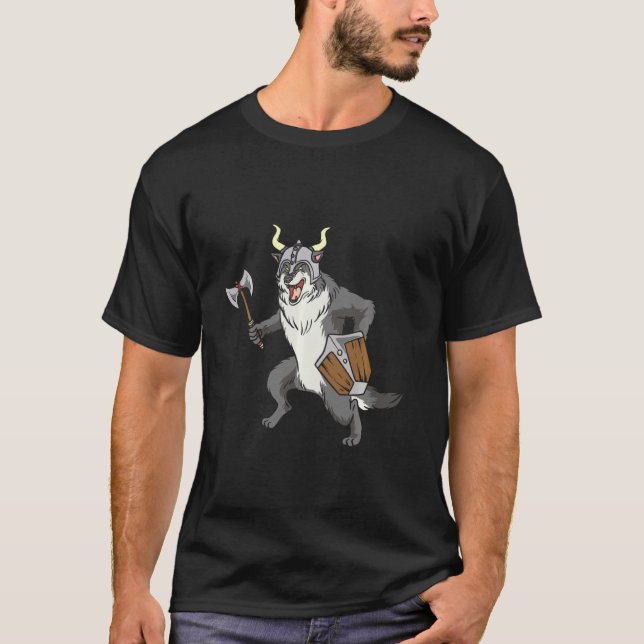 Wolf Viking Warrior T-Shirt (Front)